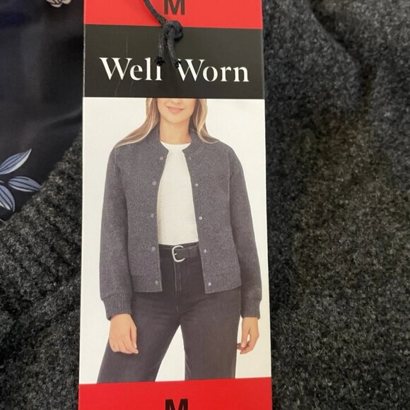 Well Worn Ladies' Bomber Style Jacket, Gray - Picture 6 of 8